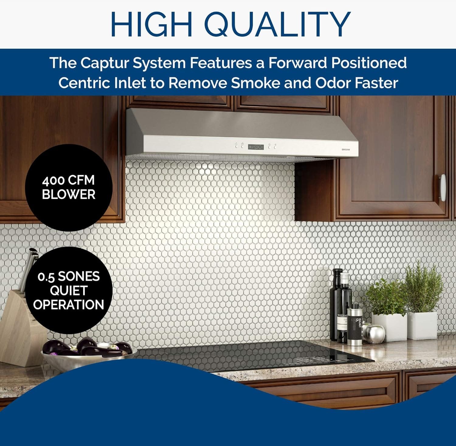 Broan-NuTone BCDJ130WH Glacier 30-inch Under-Cabinet 4-Way Convertible Range Hood with 3-Speed Exhaust Fan and Light, White