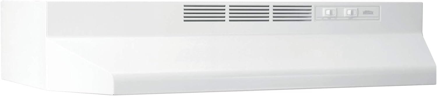 Broan-NuTone BUEZ130WW Non-Ducted Ductless Range Hood with Lights Exhaust Fan for Under Cabinet, 30-Inch, White