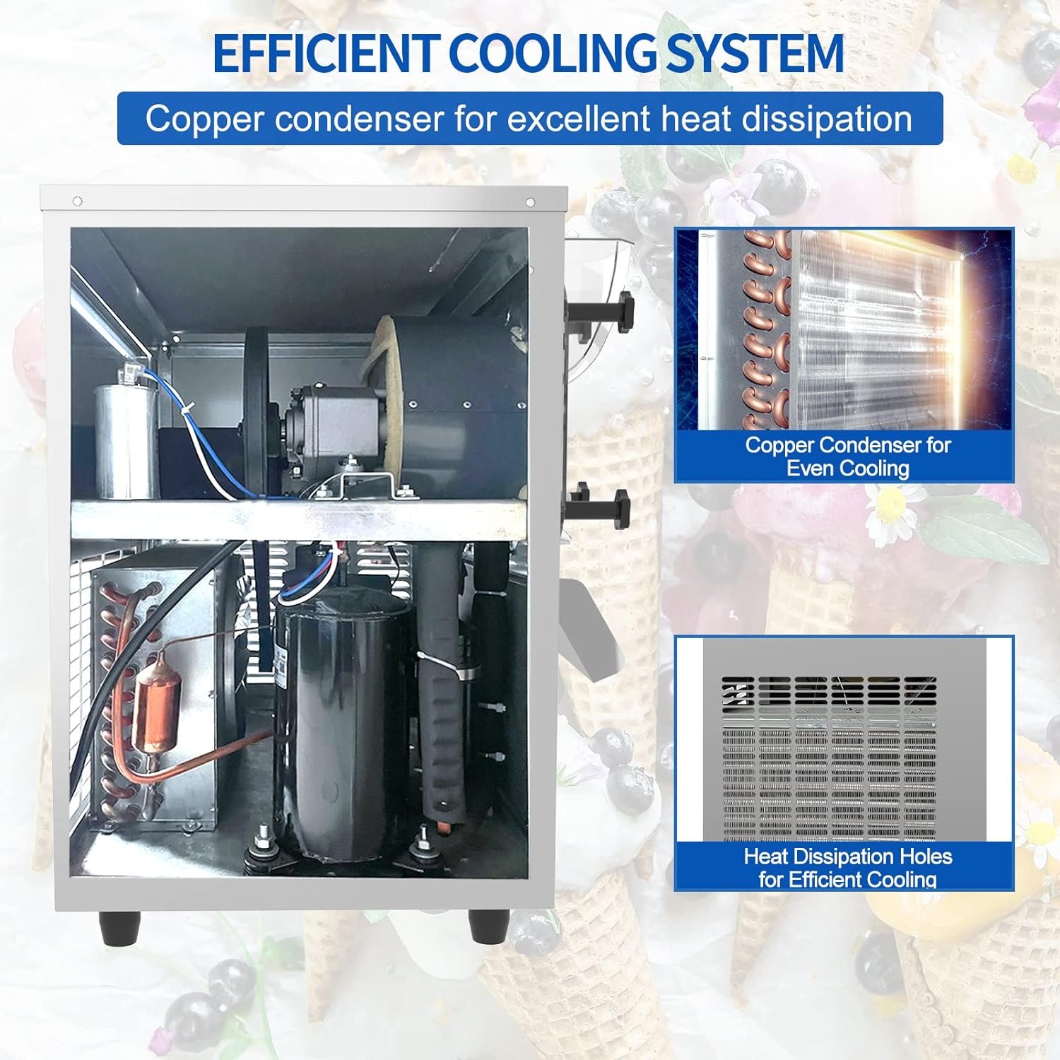 BZD Commercial Gelato Hard Ice Cream Machine - 1400W 4.3 to 5.3 Gallons Per Hour with LED Panel Auto Clean Perfect 110V Ice Cream Machine for Snack Bars Restaurants supermarket BZD Commercial Gelato Hard Ice Cream Machine - 1400W 4.3 to 5.3 Gallons Per Hour with LED Panel Auto Clean Perfect 110V Ice Cream Machine for Snack Bars Restaurants supermarket