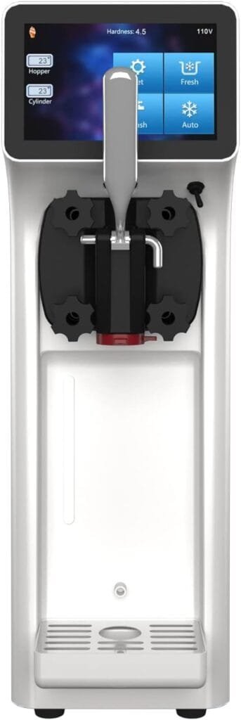 BZD Commercial Ice Cream Maker Machine - 1000W Single Flavor Soft Serve 110V Ice Cream Machine 2.7 to 4 Gallons/H Touch LCD Display  Auto Clean The Ideal Ice Cream Machine for Home Bars Restaurants