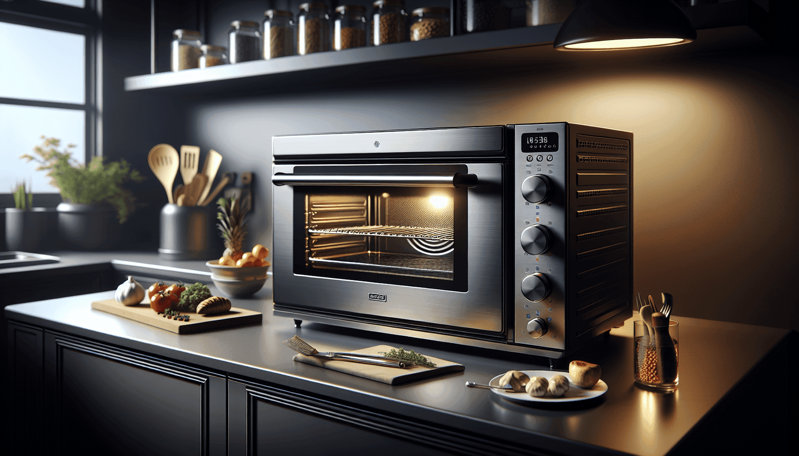 Cadco OV-023 Compact Half Size Convection Oven with Manual Controls, 208-240-Volt/2700-Watt, Stainless/Black, Small