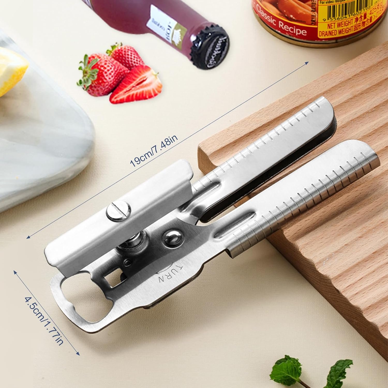Can Opener Heavy Duty Stainless Steel Manual Can Opener Oversized Easy Turn Knob Sharp Cutting Wheel Good Grips with Built-in Bottle Opener Can Opener Heavy Duty Stainless Steel Manual Can Opener Oversized Easy Turn Knob Sharp Cutting Wheel Good Grips with Built-in Bottle Opener