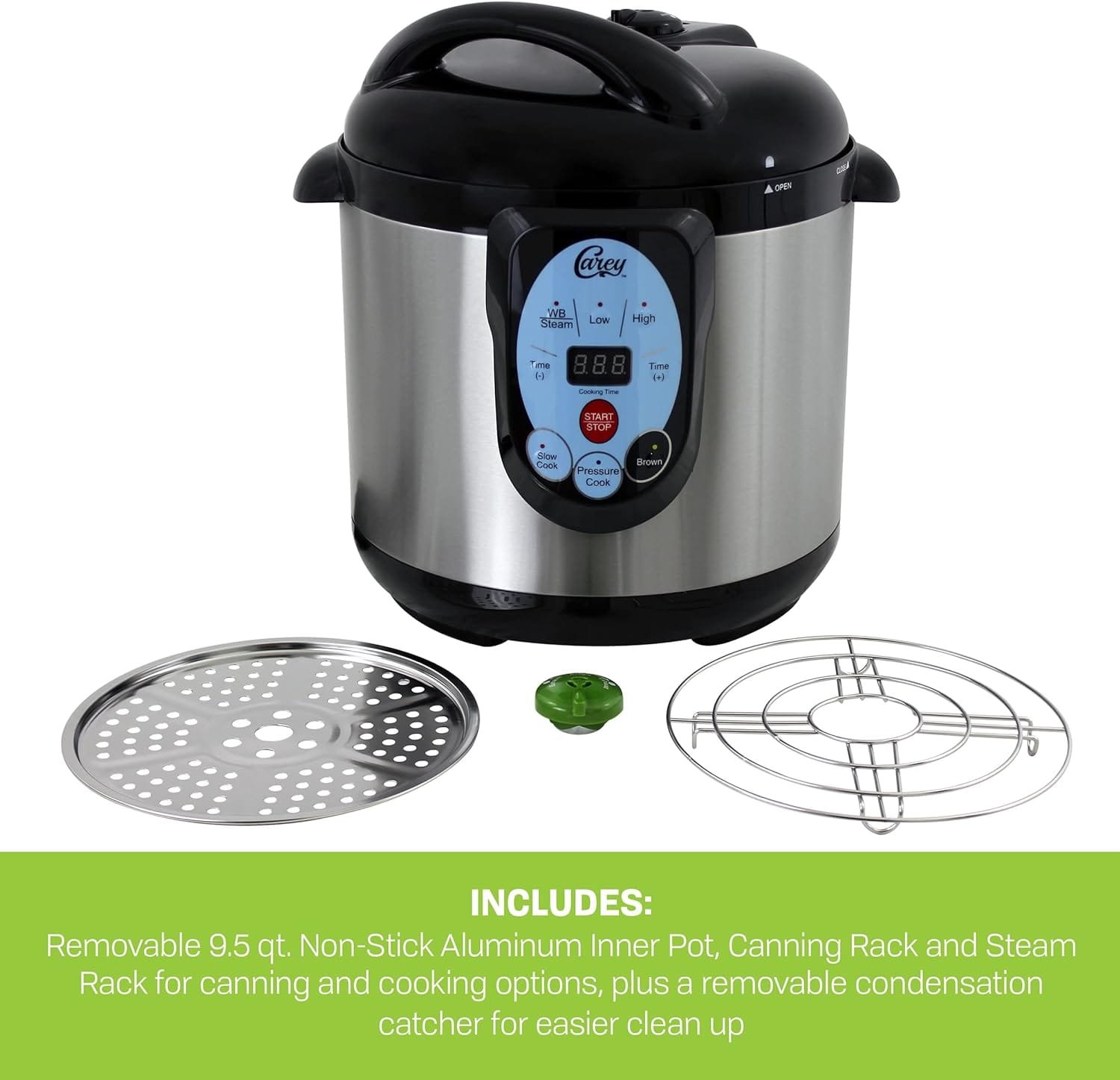 CAREY DPC-9SS Smart Electric Pressure Cooker and Canner, Stainless Steel, 9.5 Qt CAREY DPC-9SS Smart Electric Pressure Cooker and Canner, Stainless Steel, 9.5 Qt