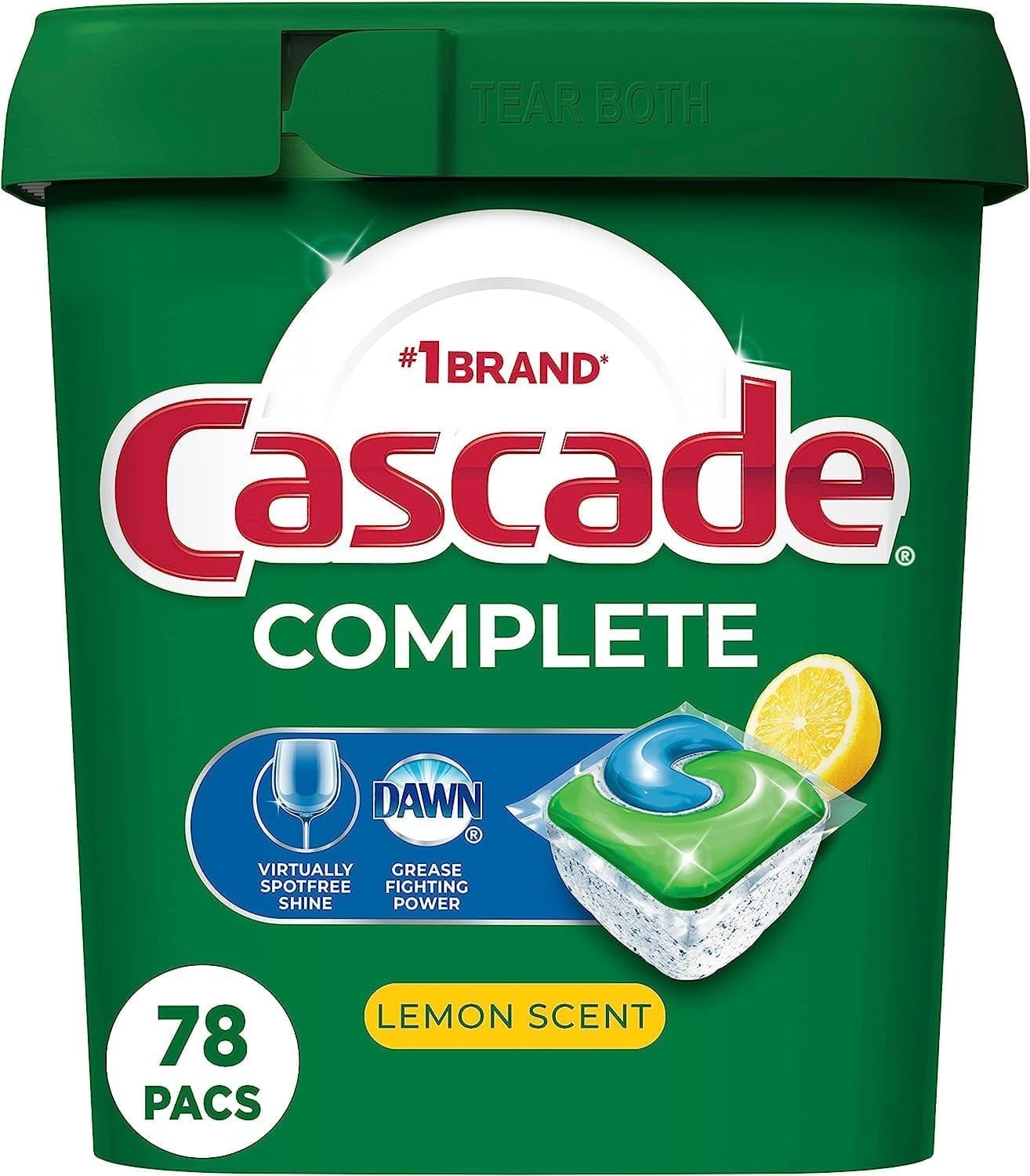 Cascade Complete Dishwasher Pods, Dishwasher tabs, Dish Washing Pods for Dishwasher, Dishwasher tablets, Lemon Scent ActionPacs, 78 Count Cascade Complete Dishwasher Pods, Dishwasher tabs, Dish Washing Pods for Dishwasher, Dishwasher tablets, Lemon Scent ActionPacs, 78 Count
