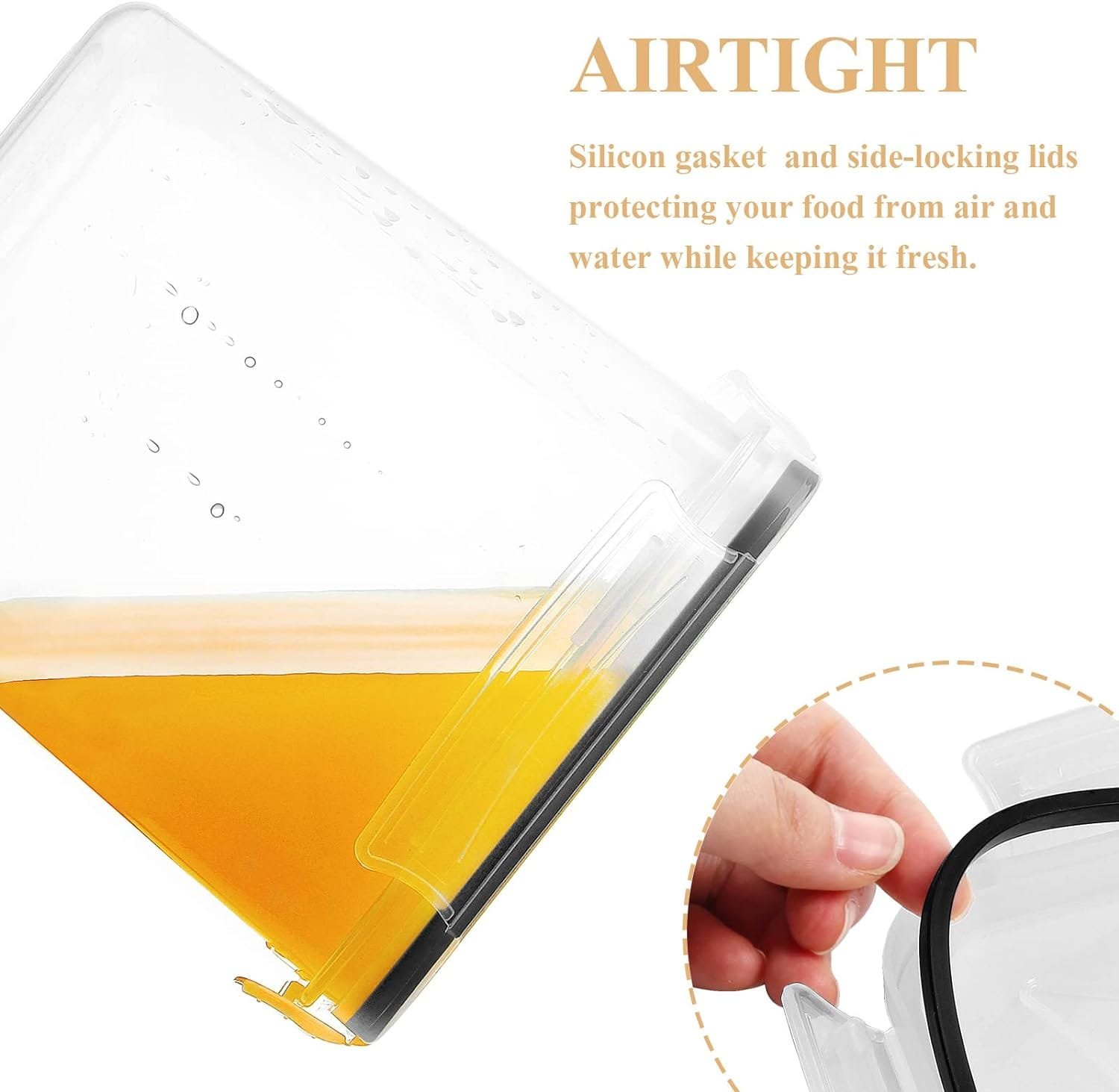 Cereal Container Food Storage Containers, Airtight Dry Food Storage Containers Set of 8 (2.5L/85oz) for Flour, Sugar, Cereal and Pantry Storage Containers with Black Locking Lids Cereal Container Food Storage Containers, Airtight Dry Food Storage Containers Set of 8 (2.5L/85oz) for Flour, Sugar, Cereal and Pantry Storage Containers with Black Locking Lids