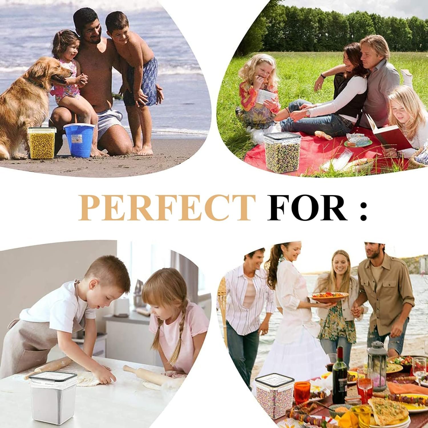 Cereal Container Food Storage Containers, Airtight Dry Food Storage Containers Set of 8 (2.5L/85oz) for Flour, Sugar, Cereal and Pantry Storage Containers with Black Locking Lids Cereal Container Food Storage Containers, Airtight Dry Food Storage Containers Set of 8 (2.5L/85oz) for Flour, Sugar, Cereal and Pantry Storage Containers with Black Locking Lids