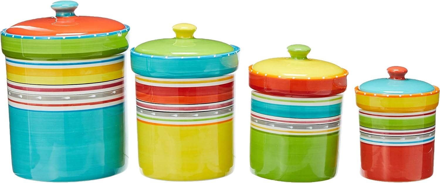 Certified International 4 Piece Mariachi Canister Set, Multicolor