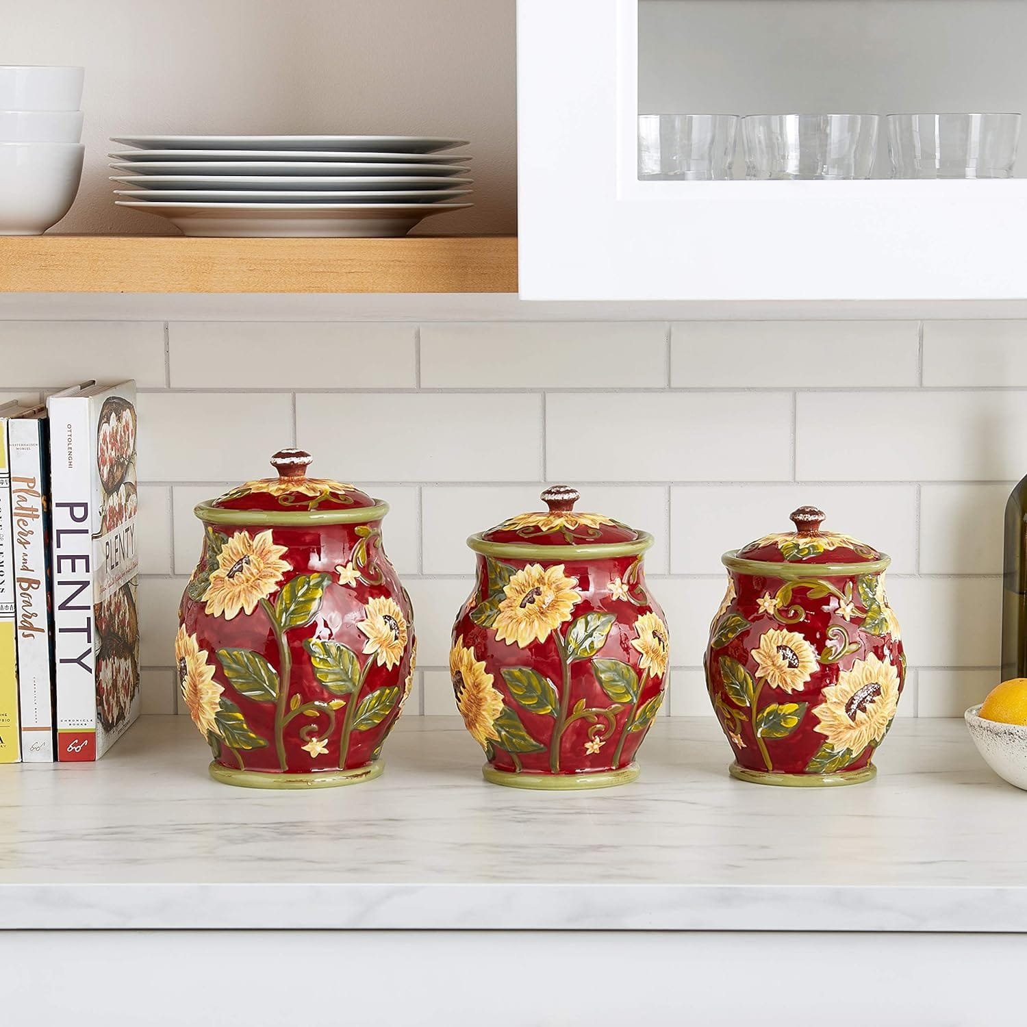 Certified International Sunset Sunflower 3 pc. Canister Set ,One Size, Multicolored Certified International Sunset Sunflower 3 pc. Canister Set ,One Size, Multicolored