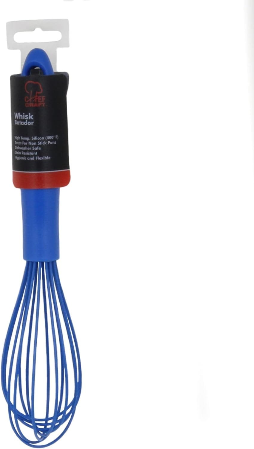 Chef Craft Premium Silicone Wire Cooking Whisk, 10.5 inch, Blue