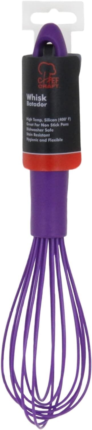 Chef Craft Premium Silicone Wire Cooking Whisk, 10.5 inch, Blue