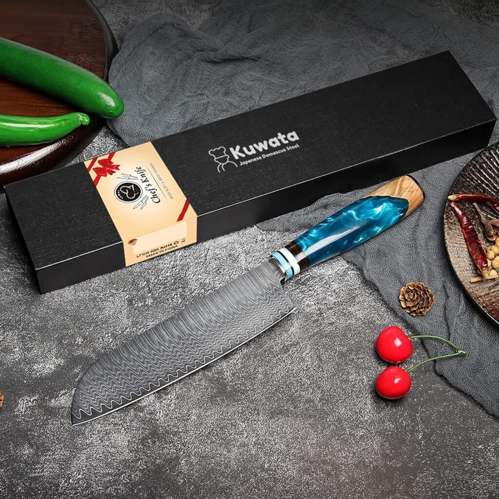 Chef Knife, Professional Japanese VG-10 High Carbon Stainless Steel Damascus Kitchen Chefs Knife 8 Inch, Razor Sharp Professional Meat Cutting Knife with Gift Box for Family, Restaurant