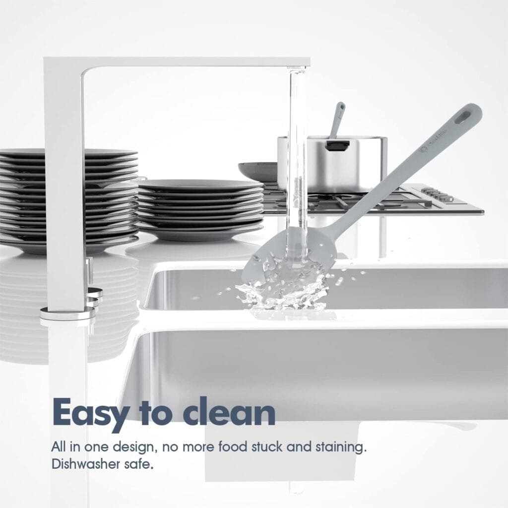 ChefAide 4 Pieces Silicone Spatula Set, Food Grade Rubber Spatula, Upgrade Strong Handle with Ergonomic Grip, Heat Resistant Up to 600°F for Nonstick Cookware, Cooking