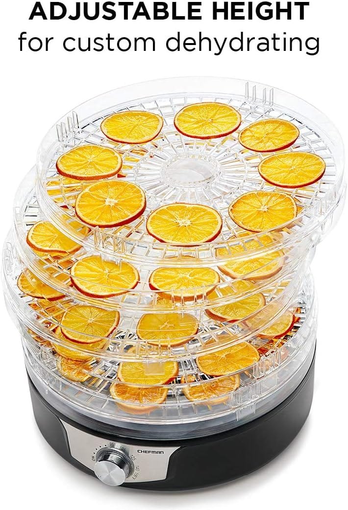 Chefman 9-Tray Food Dehydrator Machine Professional Electric Multi-Tier Food Preserver, Dried Meat or Beef Jerky Maker, Fruit  Vegetable Dryer with 9 Slide Out Trays  Transparent Door, Black Chefman 9-Tray Food Dehydrator Machine Professional Electric Multi-Tier Food Preserver, Dried Meat or Beef Jerky Maker, Fruit  Vegetable Dryer with 9 Slide Out Trays  Transparent Door, Black