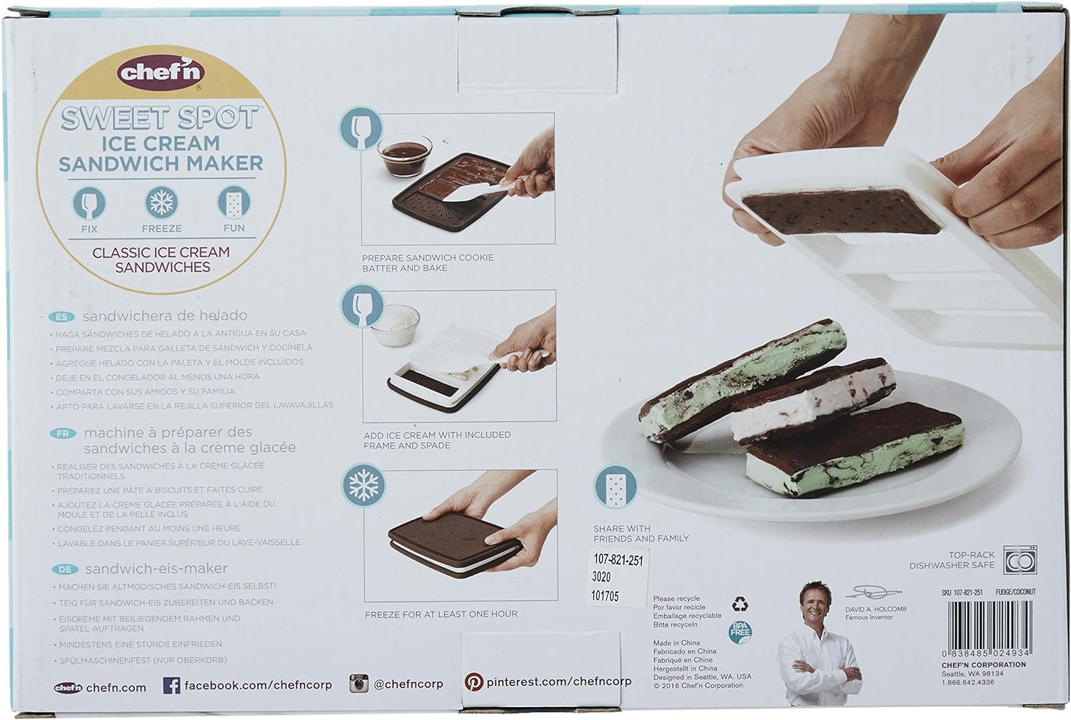 Chefn Sweet Spot Ice Cream Sandwich Maker, Large, Black