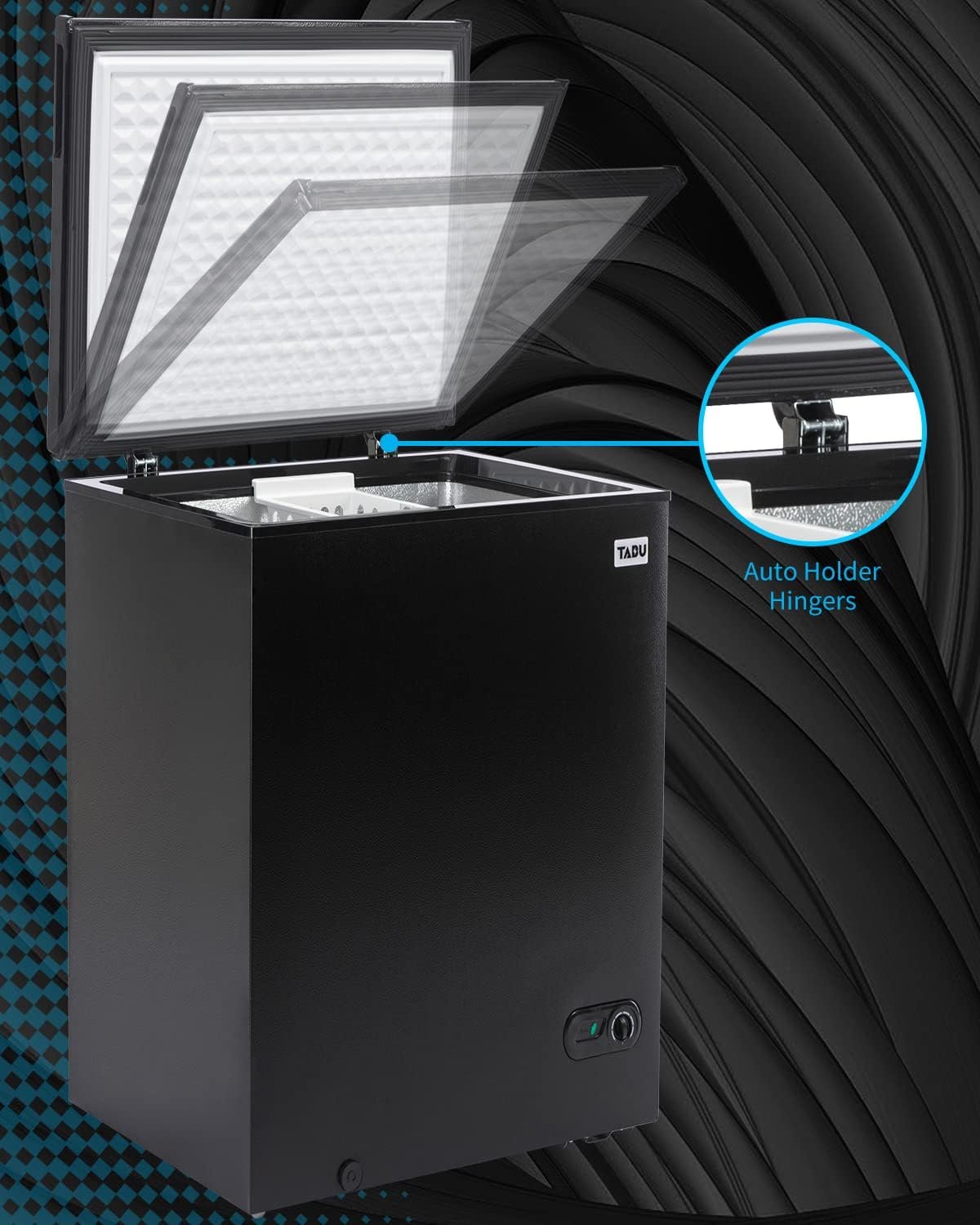 Chest Freezer, 10.0 Cu Ft Deep Freezer with Removable Storage Basket, Deep Freezer with 7 Level Adjustable Temperature, Large Deep Chest Freezer with Top Open Door (Black)