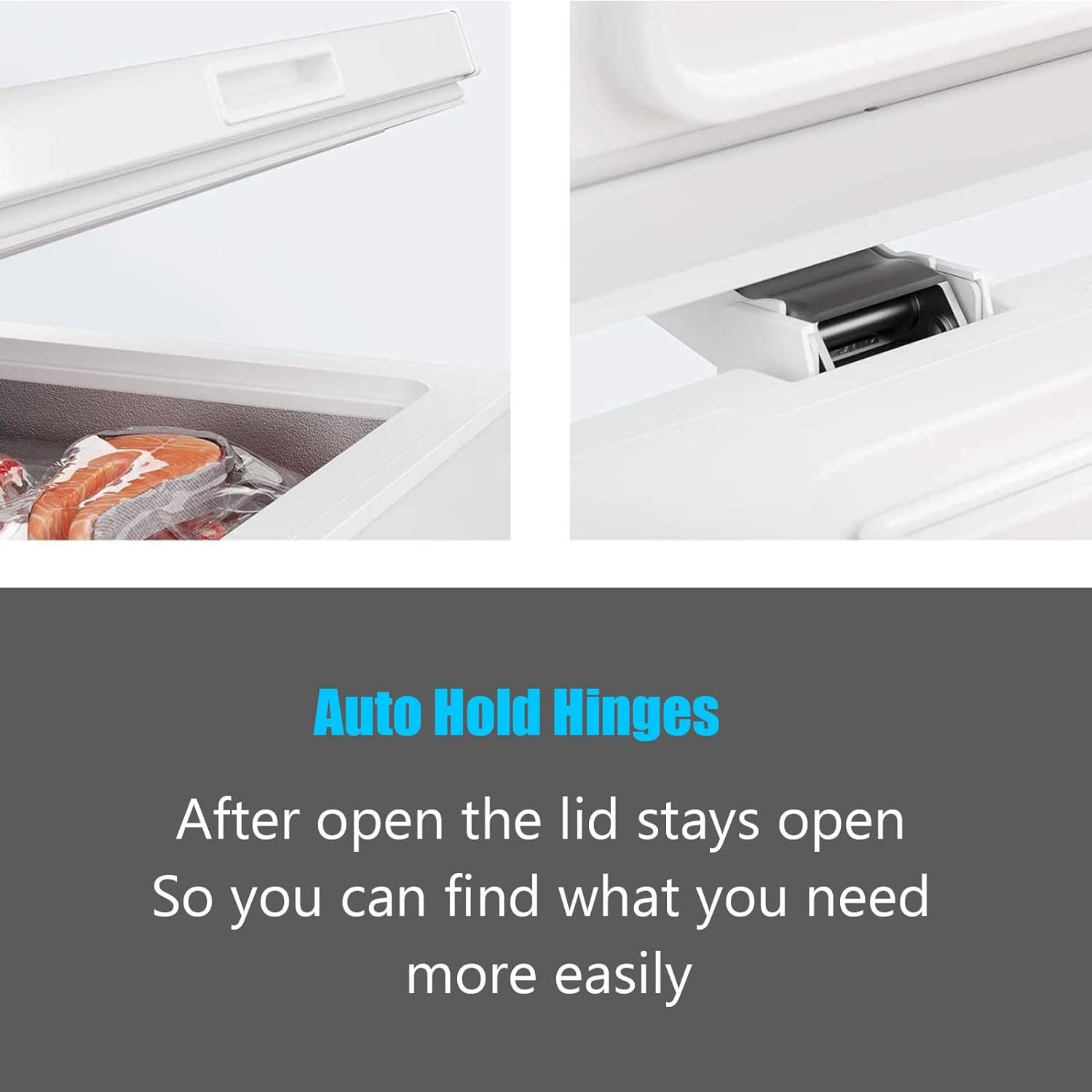 Chest Freezer 5.0 Cu.Ft Small Deep Freezer White Top Door Mini Freezer with Removable Basket, Low Noise, 7 Adjustable Temperature and Energy Saving Perfect for Home Garage Basement Dorm or Apartment