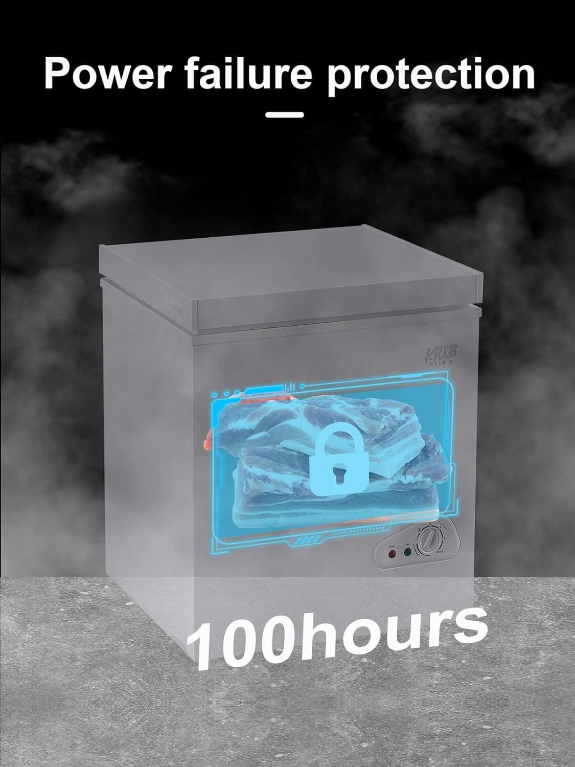 Chest Freezer Krib Bling Adjustable Thermostat Compact Freezers with Removable Storage Basket for House Kitchen Garage Basement (3.5 cu.ft, White)