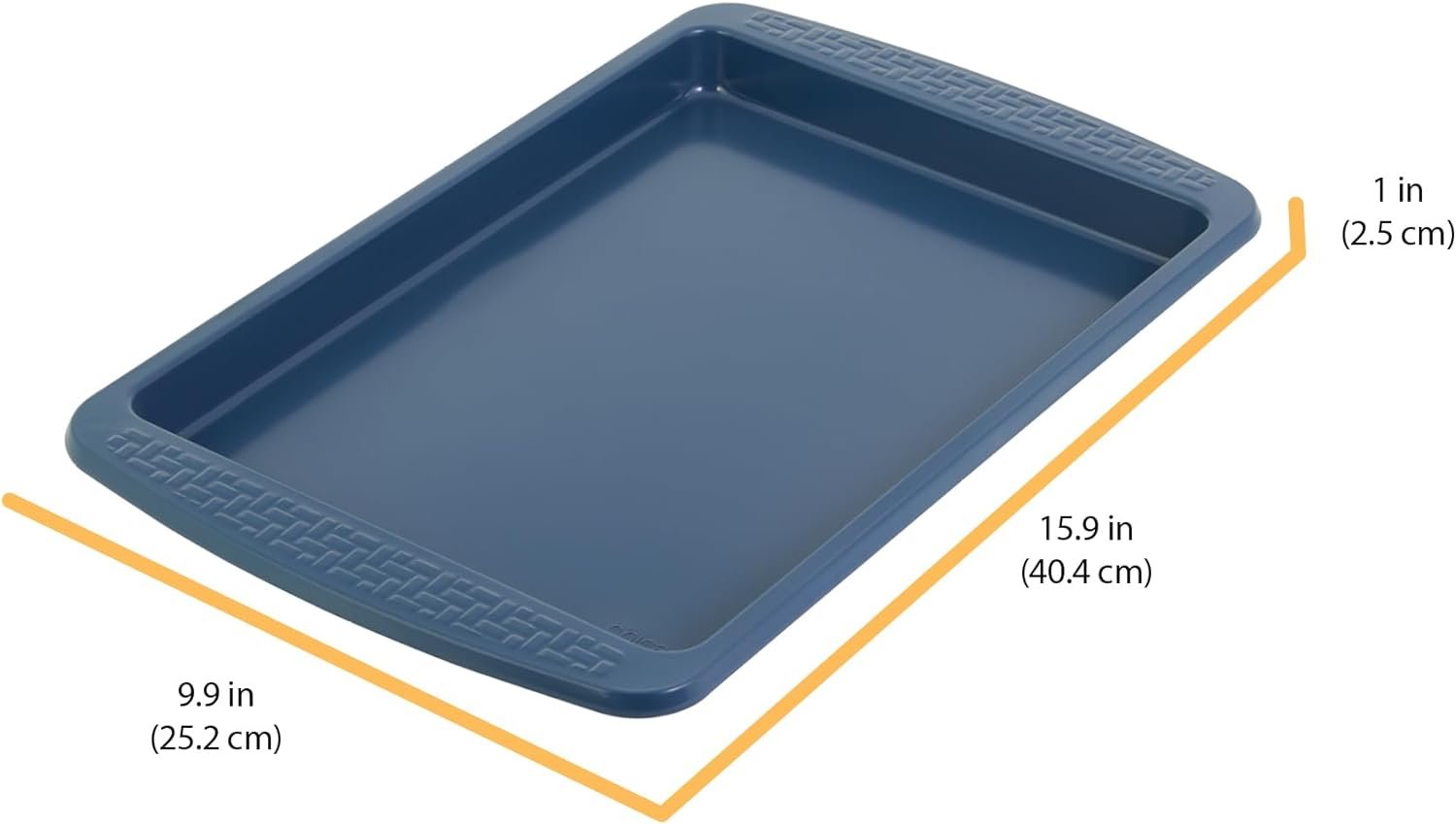 Chicago Metallic Everyday Non-stick Small baking Sheet, Perfect for making cookies, one-pan meals, roasted vegetables, and more! 15.94 x 9.94 x 1 Inch, Blue