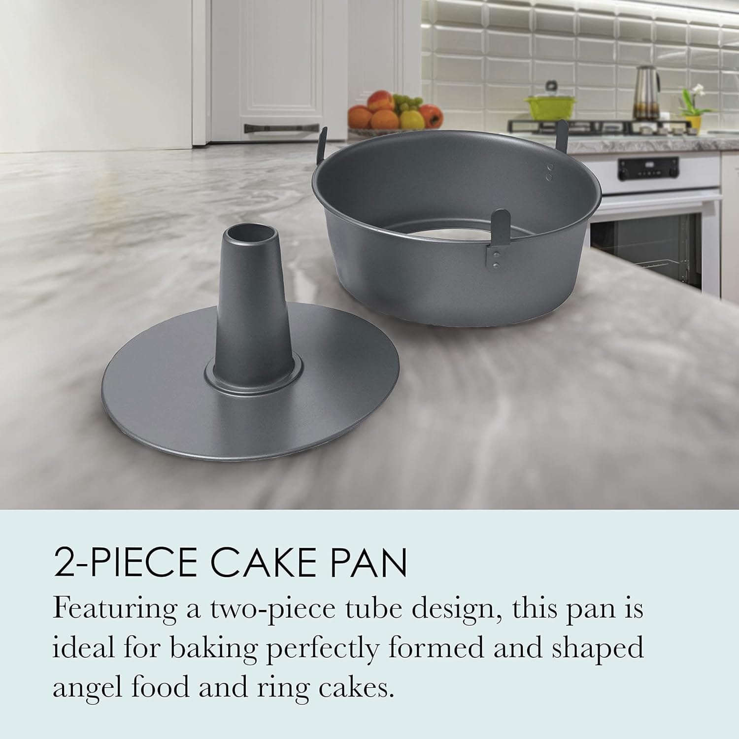 Chicago Metallic Professional 2-Piece 9.5-Inch Angel Food Cake Pan with Feet, 9.5 x 4 Chicago Metallic Professional 2-Piece 9.5-Inch Angel Food Cake Pan with Feet, 9.5 x 4