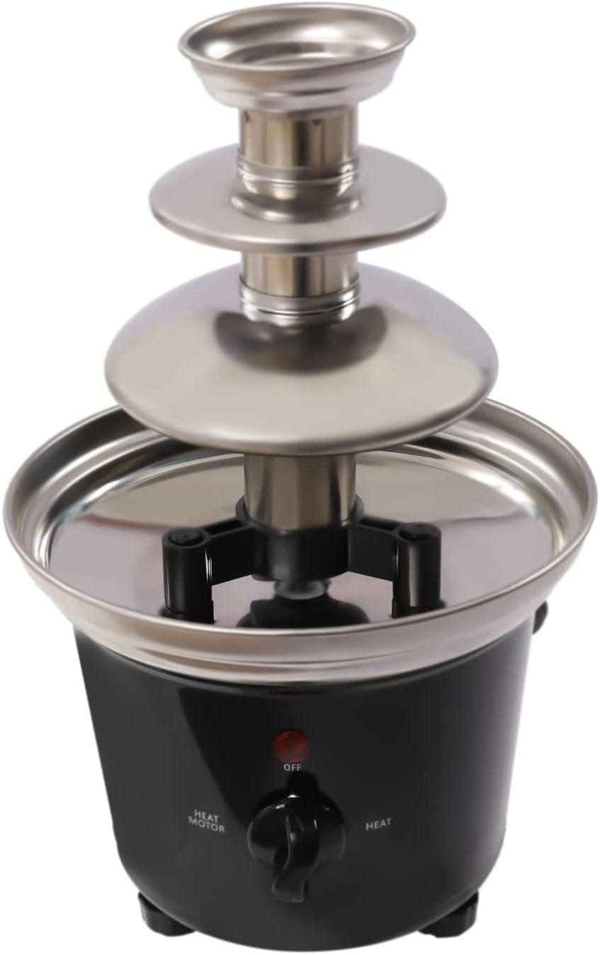 Chocolate Fountain Party Fountain,3-Tier chocolate fountain for Nacho Cheese BBQ Sauce Ranch Liqueurs,Stainless Steel Chocolate Fondue Fountain for Birthday Party Wedding