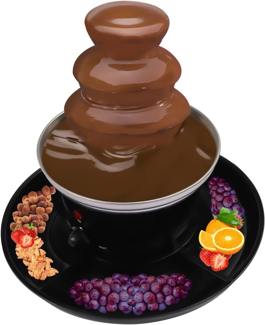 Chocolate Fountain Party Fountain,3-Tier chocolate fountain for Nacho Cheese BBQ Sauce Ranch Liqueurs,Stainless Steel Chocolate Fondue Fountain for Birthday Party Wedding