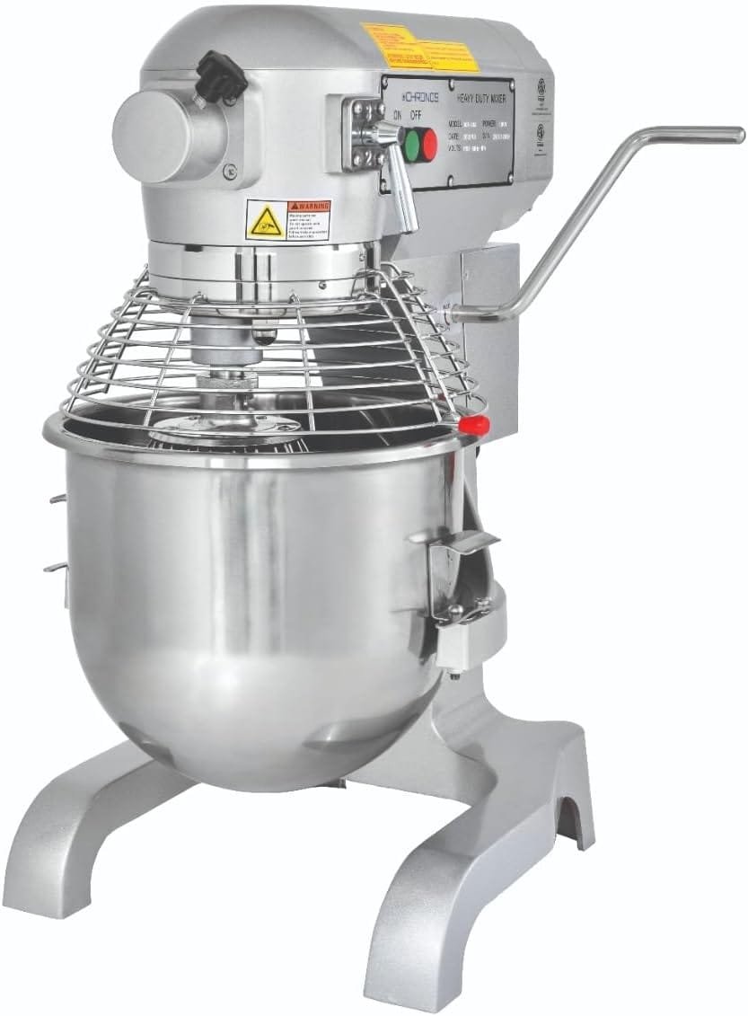 Chronos 30R-002 Commercial 20 Qt. Planetary Stand Mixer with Bowl, Guard, Accessories, and #12 Attachment Hub, 120V, 1-1/2 HP