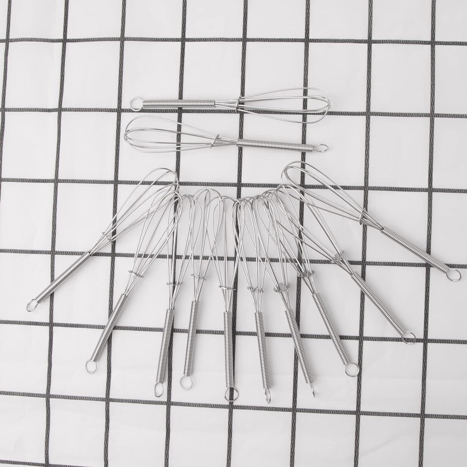 CHuangQi 5 Inch Endurance Stainless Steel Mini Whisk/Egg Beater, Set of 12