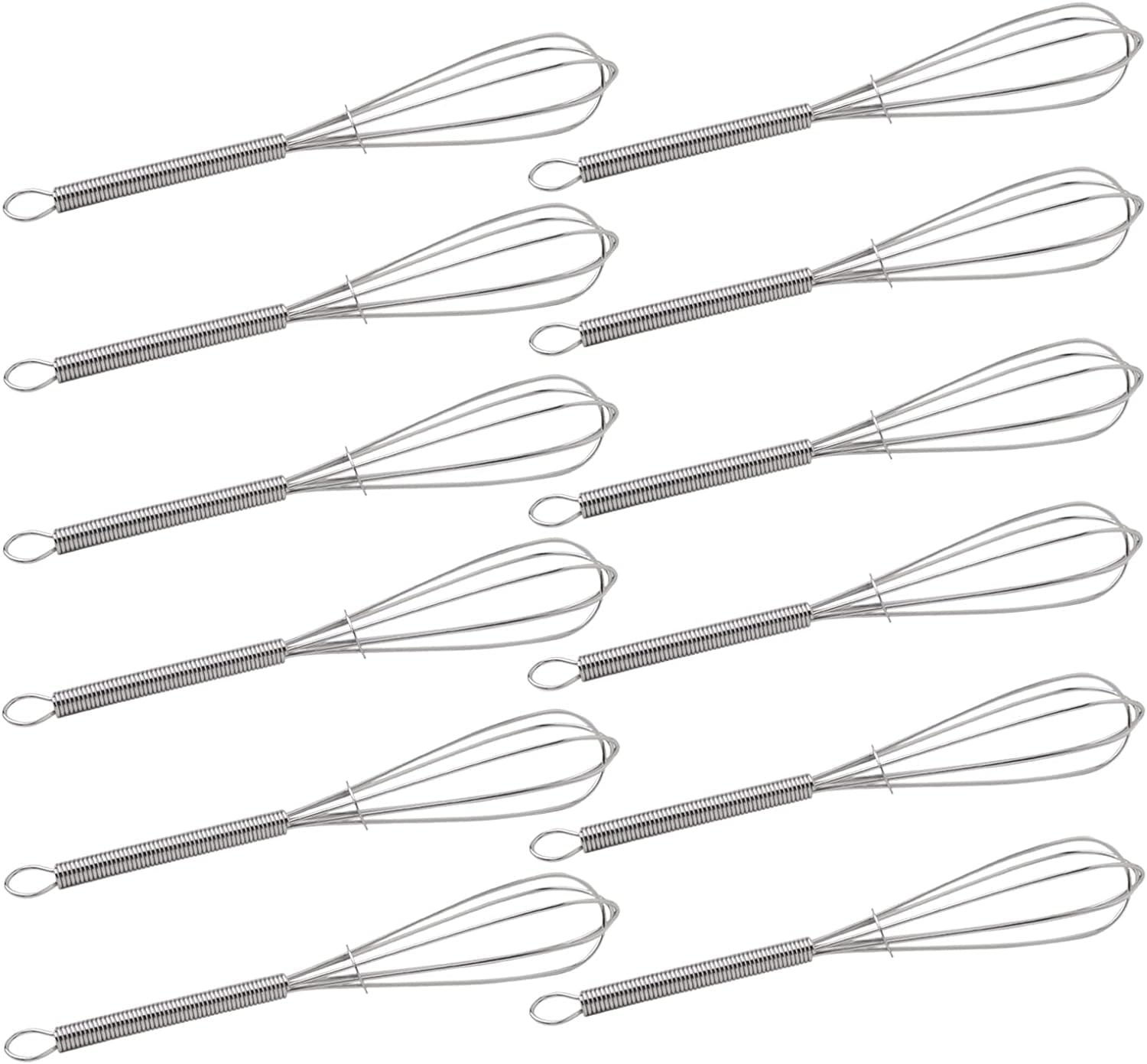 CHuangQi 5 Inch Endurance Stainless Steel Mini Whisk/Egg Beater, Set of 12