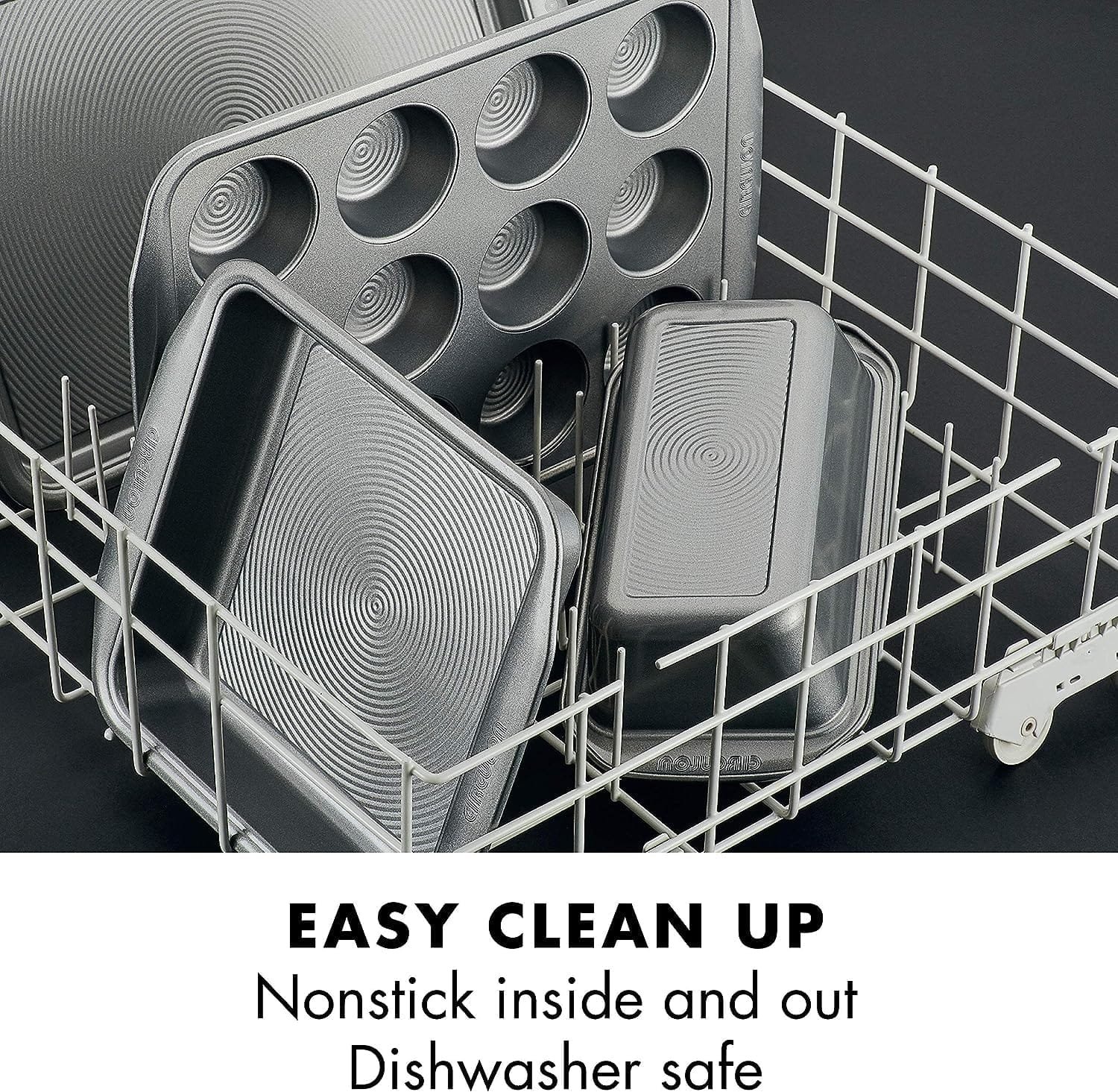 Circulon Nonstick Bakeware Set with Nonstick Cookie Sheets / Baking Sheets - 2 Piece, Chocolate Brown , Set (9 x 13  10 x 15)