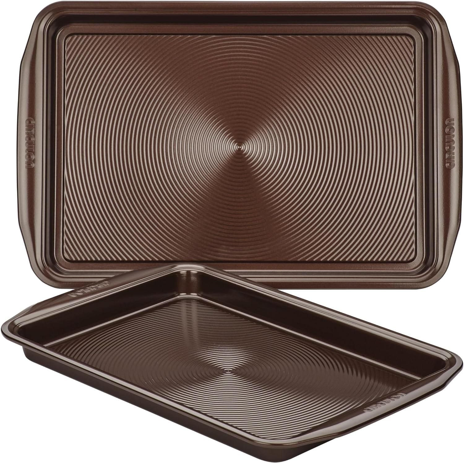 Circulon Nonstick Bakeware Set with Nonstick Cookie Sheets / Baking Sheets - 2 Piece, Chocolate Brown , Set (9 x 13  10 x 15)