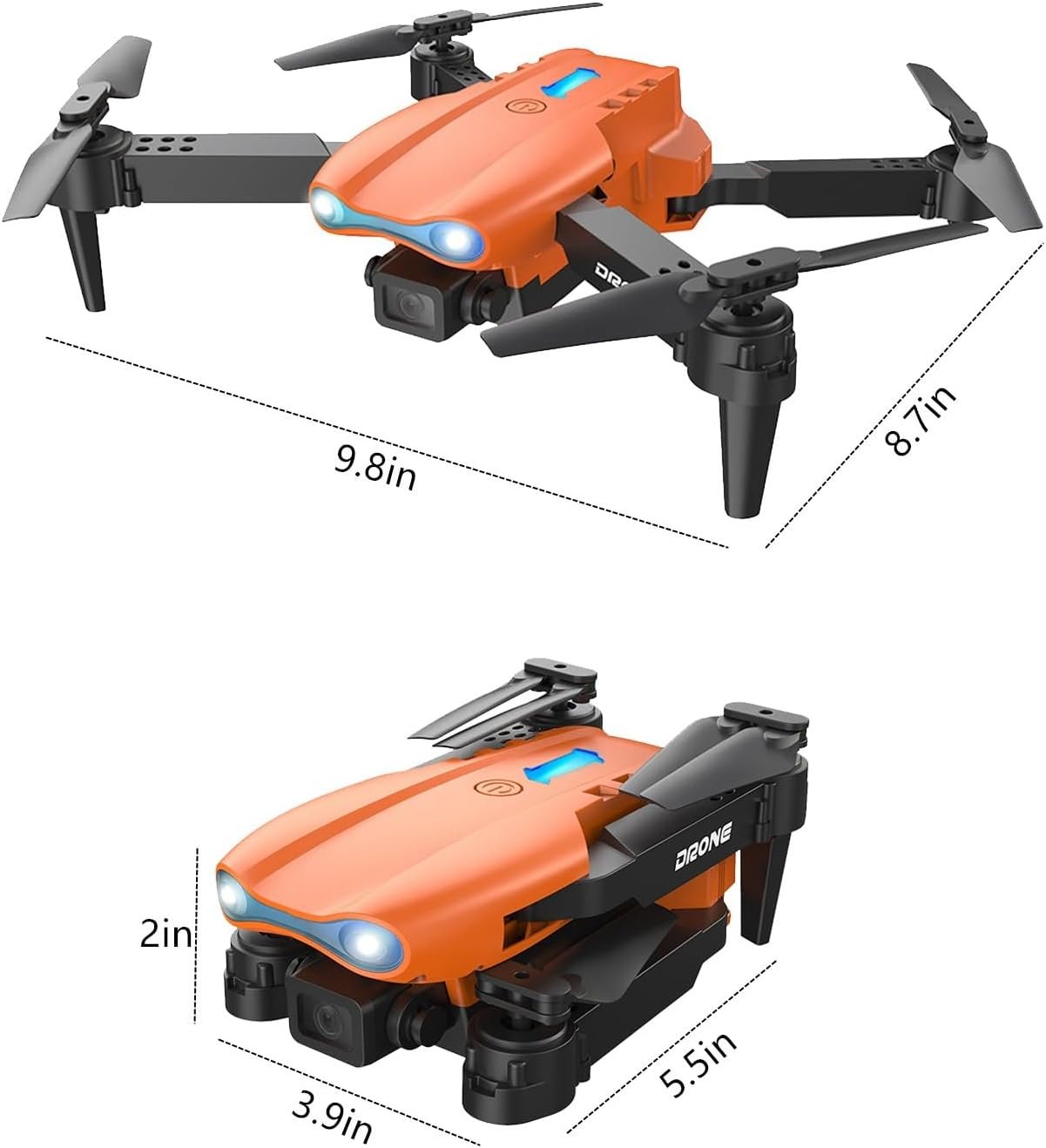 Clearance Drone with 1080P FPV Dual Cameras, Foldable Mini Drone with Camera for Adults Kids, LED Lights, Altitude Hold, Headless Mode, RC Quadcopter Toys Gifts for Boys Girls Beginners