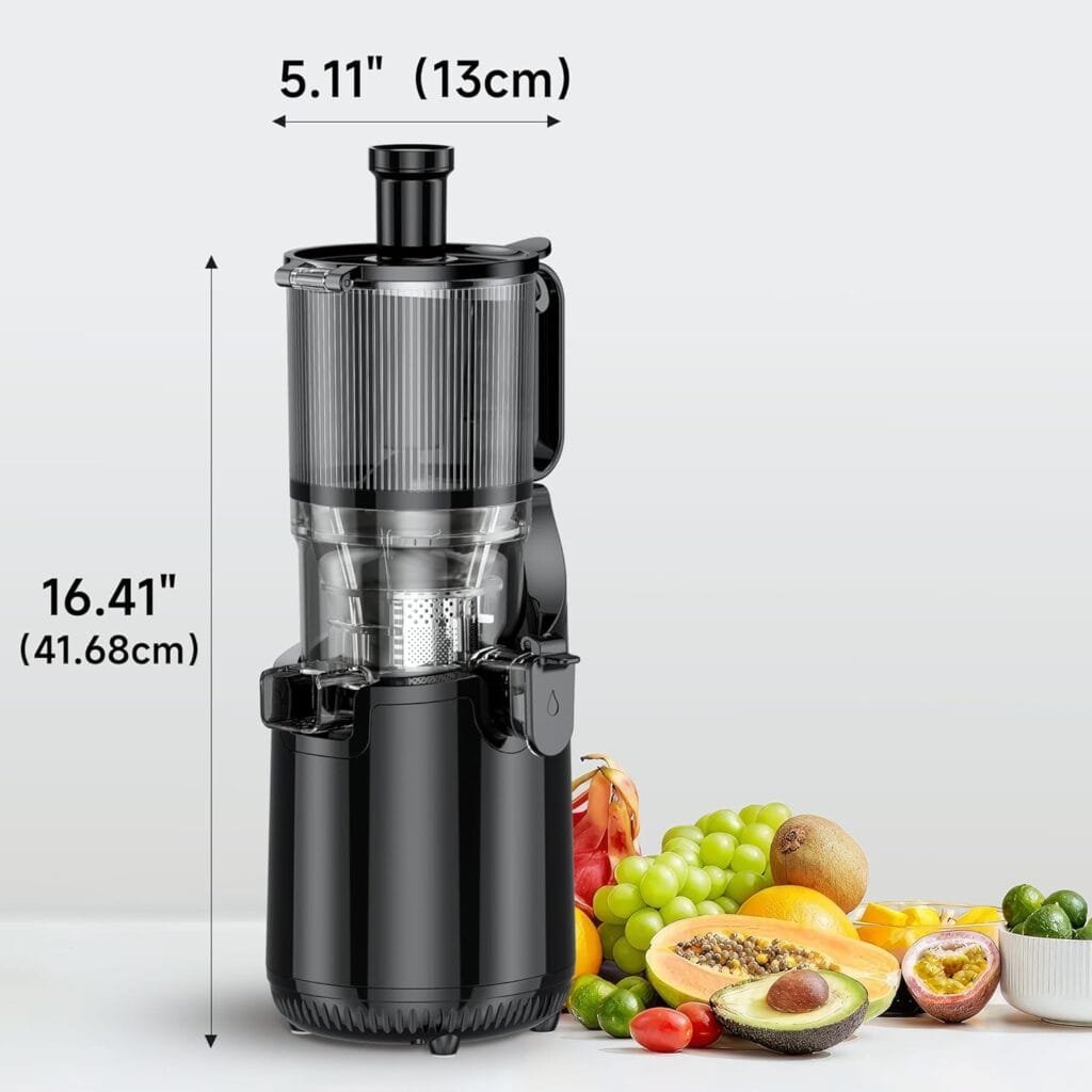 Cold Press Juicer, Amumu Slow Masticating Machines with 5.3 Extra Large Feed Chute Fit Whole Fruits  Vegetables Easy Clean Self Feeding Effortless for Batch Juicing, High Juice Yield, BPA Free 250W Cold Press Juicer, Amumu Slow Masticating Machines with 5.3 Extra Large Feed Chute Fit Whole Fruits  Vegetables Easy Clean Self Feeding Effortless for Batch Juicing, High Juice Yield, BPA Free 250W
