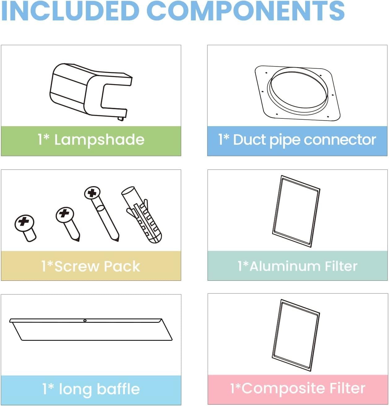 Comfee Range Hood 30 inch, Under Cabinet Ducted/Ductless Convertible Slim Vent Hood, Durable Stainless Steel Kitchen Stove Hood, 3 Speed Exhaust Fan and 2 LED Lights Range Hood (Black)