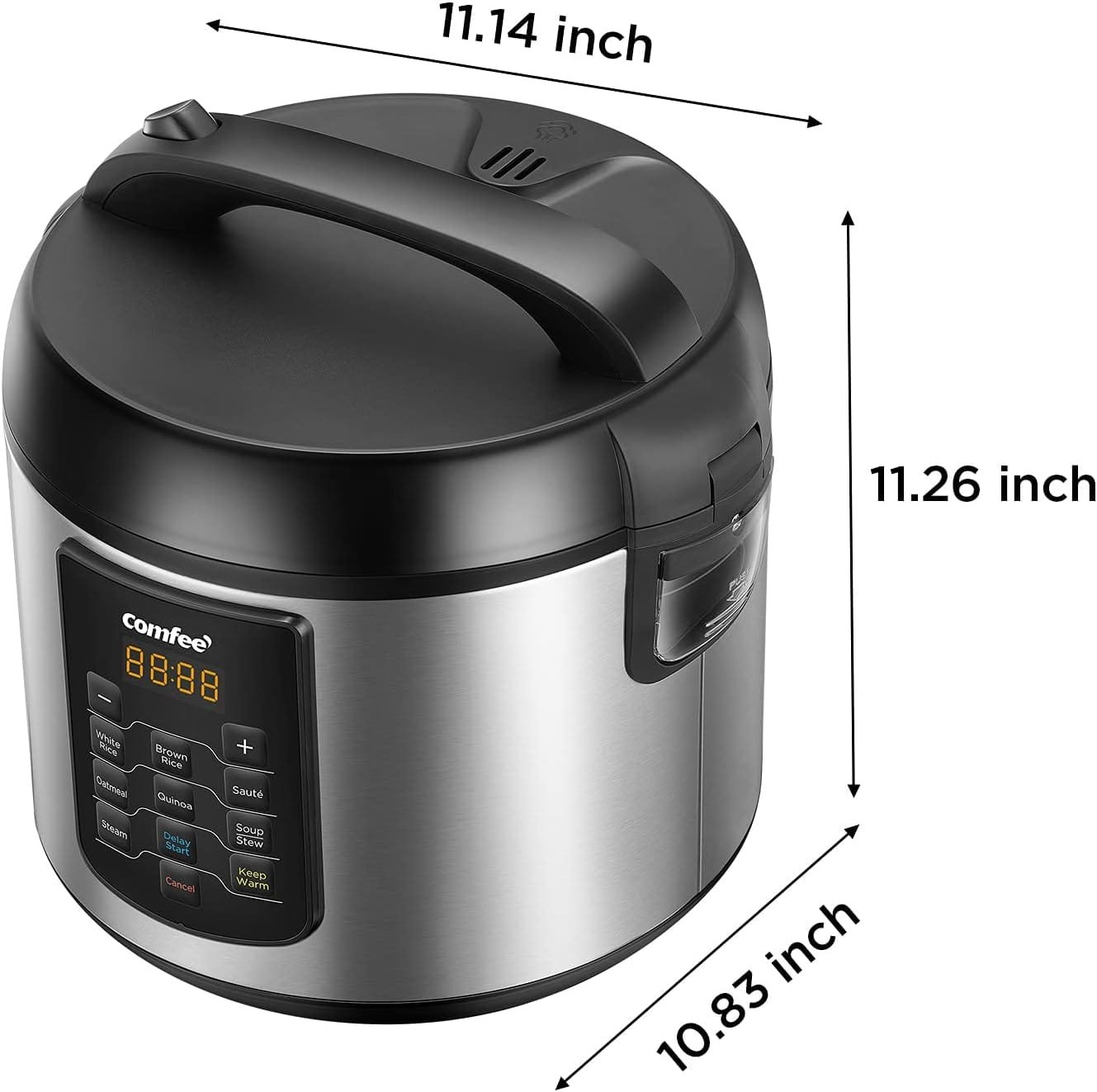 COMFEE Rice Cooker 10 cup uncooked, Food Steamer, Stewpot, Saute All in One (12 Digital Cooking Programs) Multi Cooker Large Capacity 5.2Qt, 24 Hours Preset