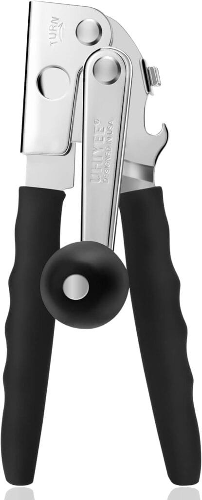 Commercial Can Opener, UHIYEE Hand Crank Can Opener Manual Heavy Duty with Comfortable Extra-long Handles, Oversized Knob, Large Handheld Can Opener Easy for Big Cans, Black Commercial Can Opener, UHIYEE Hand Crank Can Opener Manual Heavy Duty with Comfortable Extra-long Handles, Oversized Knob, Large Handheld Can Opener Easy for Big Cans, Black