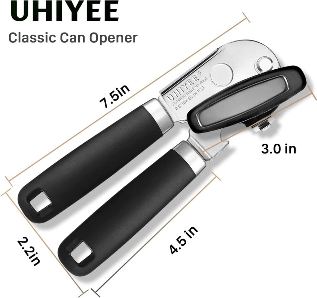 Commercial Can Opener, UHIYEE Hand Crank Can Opener Manual Heavy Duty with Comfortable Extra-long Handles, Oversized Knob, Large Handheld Can Opener Easy for Big Cans, Black Commercial Can Opener, UHIYEE Hand Crank Can Opener Manual Heavy Duty with Comfortable Extra-long Handles, Oversized Knob, Large Handheld Can Opener Easy for Big Cans, Black