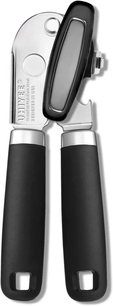 Commercial Can Opener, UHIYEE Hand Crank Can Opener Manual Heavy Duty with Comfortable Extra-long Handles, Oversized Knob, Large Handheld Can Opener Easy for Big Cans, Black Commercial Can Opener, UHIYEE Hand Crank Can Opener Manual Heavy Duty with Comfortable Extra-long Handles, Oversized Knob, Large Handheld Can Opener Easy for Big Cans, Black