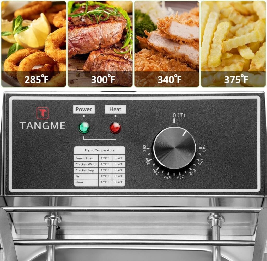 Commercial Deep Fryer - 3400W Electric Deep Fryers with 2x6.35QT Baskets 0.6mm Thickened Stainless Steel Countertop Oil Turkey Fryer 20.7QT Large Capacity with Temperature Limiter