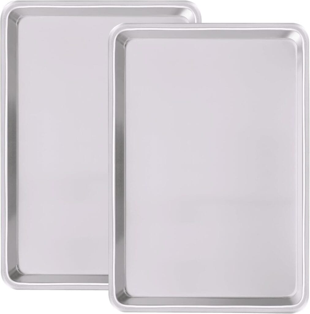 Commercial Quality Baking Sheet Pan Set, Natural Aluminum Cookie Sheet, Umite Chef Warp Resistant Nonstick Bakers Half Sheet Pan, Large Thick Cookie Tray Pans for Baking, Roasting(2 Pack, 18X13Inch) Commercial Quality Baking Sheet Pan Set, Natural Aluminum Cookie Sheet, Umite Chef Warp Resistant Nonstick Bakers Half Sheet Pan, Large Thick Cookie Tray Pans for Baking, Roasting(2 Pack, 18X13Inch)