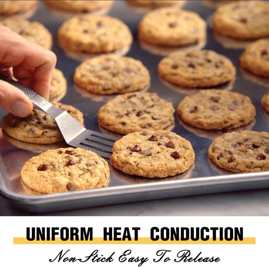 Commercial Quality Baking Sheet Pan Set, Natural Aluminum Cookie Sheet, Umite Chef Warp Resistant Nonstick Bakers Half Sheet Pan, Large Thick Cookie Tray Pans for Baking, Roasting(2 Pack, 18X13Inch) Commercial Quality Baking Sheet Pan Set, Natural Aluminum Cookie Sheet, Umite Chef Warp Resistant Nonstick Bakers Half Sheet Pan, Large Thick Cookie Tray Pans for Baking, Roasting(2 Pack, 18X13Inch)