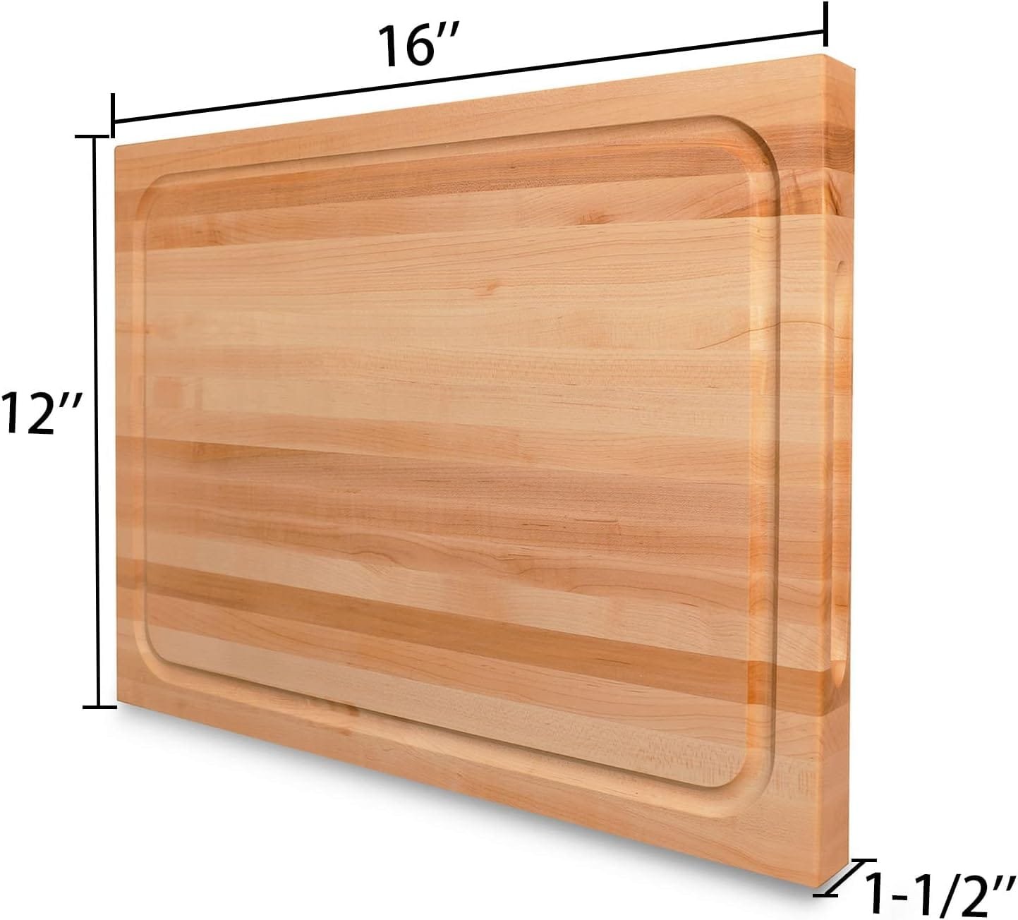 CONSDAN Black Walnut Butcher Block Cutting Board with Invisible Inner Handles, USA Grown Hardwood, 1 Thick, 16 L x 12 W CONSDAN Black Walnut Butcher Block Cutting Board with Invisible Inner Handles, USA Grown Hardwood, 1 Thick, 16 L x 12 W