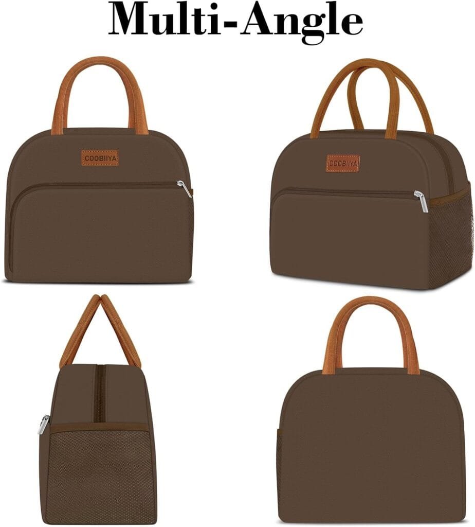 Coobiiya Lunch Bag Women, Lunch Box Lunch Bag for Women Adult Men, Small Leakproof Cute Lunch Tote Large Capacity Reusable Insulated Cooler Lunch Container for Work/Office/Picnic/Travel-Black Coobiiya Lunch Bag Women, Lunch Box Lunch Bag for Women Adult Men, Small Leakproof Cute Lunch Tote Large Capacity Reusable Insulated Cooler Lunch Container for Work/Office/Picnic/Travel-Black