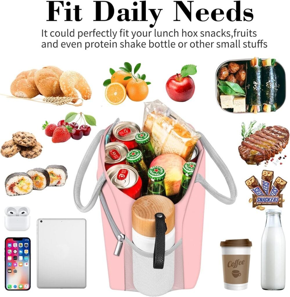 Coobiiya Lunch Bag Women, Lunch Box Lunch Bag for Women Adult Men, Small Leakproof Cute Lunch Tote Large Capacity Reusable Insulated Cooler Lunch Container for Work/Office/Picnic/Travel-Black Coobiiya Lunch Bag Women, Lunch Box Lunch Bag for Women Adult Men, Small Leakproof Cute Lunch Tote Large Capacity Reusable Insulated Cooler Lunch Container for Work/Office/Picnic/Travel-Black