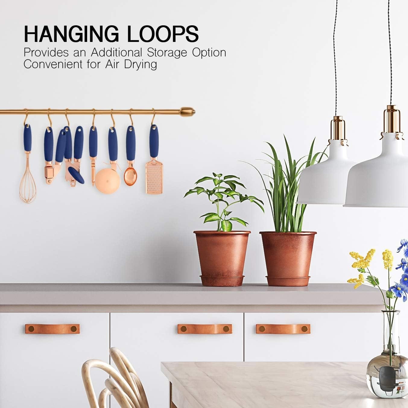 COOK With COLOR 7 Pc Kitchen Gadget Set Copper Coated Stainless Steel Utensils with Soft Touch Black Handles COOK With COLOR 7 Pc Kitchen Gadget Set Copper Coated Stainless Steel Utensils with Soft Touch Black Handles