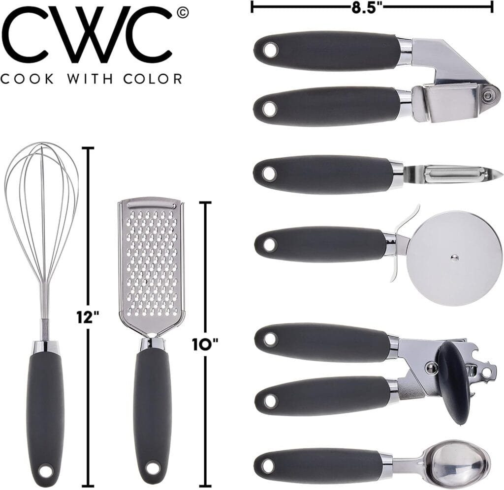 COOK With COLOR 7 Pc Kitchen Gadget Set Copper Coated Stainless Steel Utensils with Soft Touch Black Handles COOK With COLOR 7 Pc Kitchen Gadget Set Copper Coated Stainless Steel Utensils with Soft Touch Black Handles