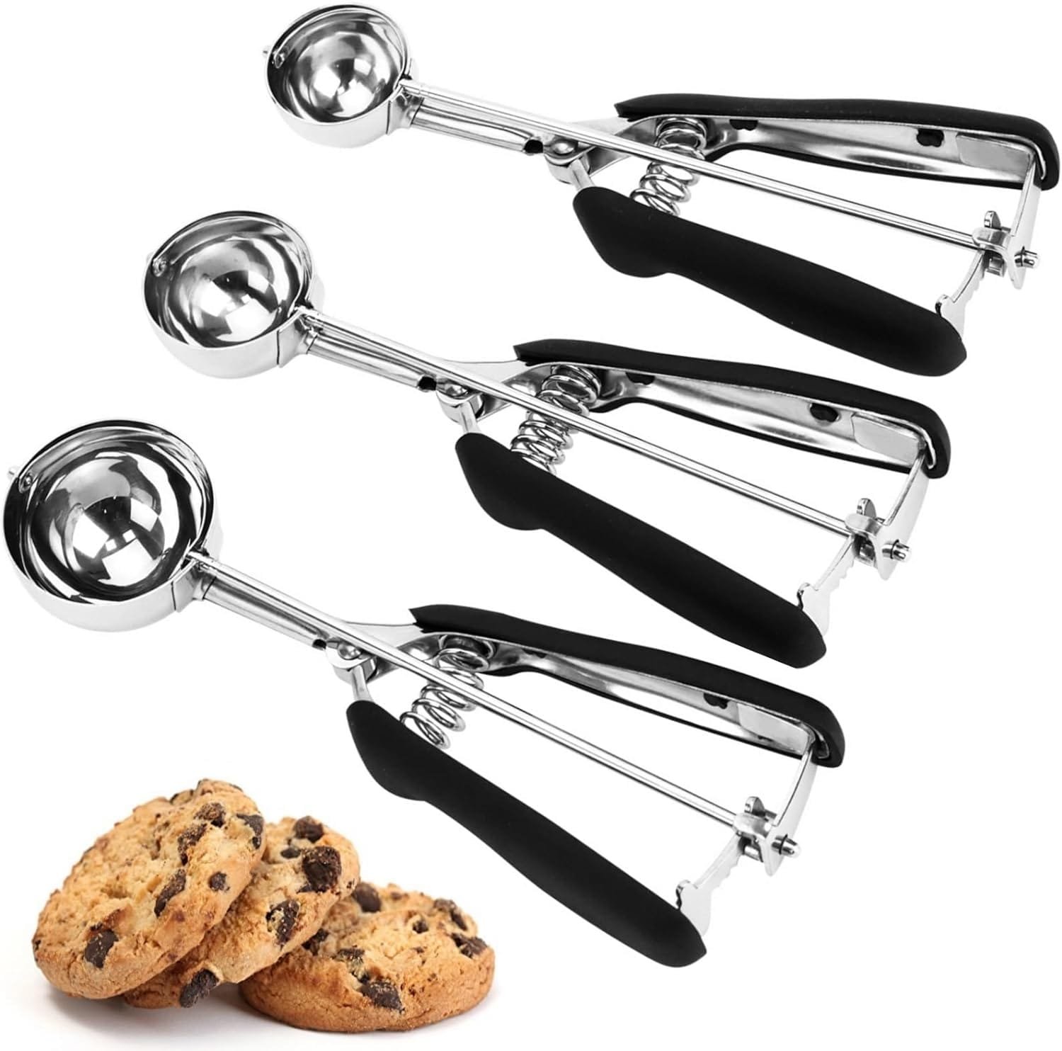 cookie-scoop-set-3pcs-ice-cream-scoop-cookie-scoops-for-baking-set-of-3-188-stainless-steel-cookie-scooper-for-baking-ic - Cooking Appliance World