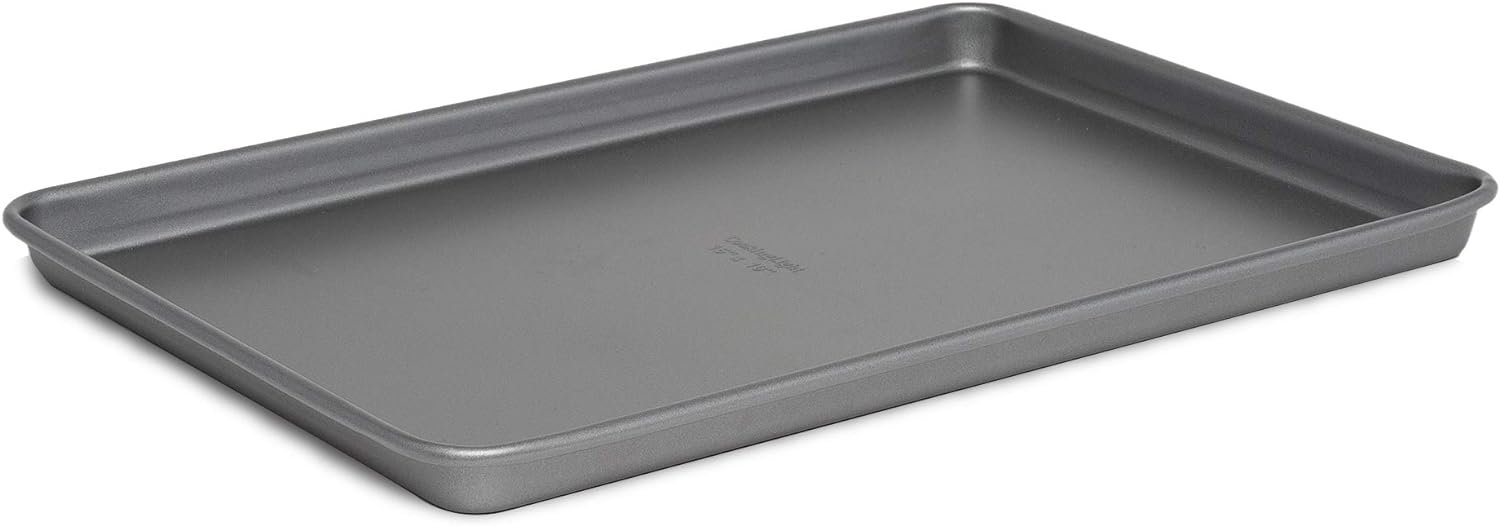 Cooking Light Heavy Duty Nonstick Bakeware Carbon Steel Baking Sheet or Cookie Sheet with Quick Release Coating, Manufactured without PFOA, Dishwasher Safe, Oven Safe, 15-Inch x 10-Inch, Gray Cooking Light Heavy Duty Nonstick Bakeware Carbon Steel Baking Sheet or Cookie Sheet with Quick Release Coating, Manufactured without PFOA, Dishwasher Safe, Oven Safe, 15-Inch x 10-Inch, Gray