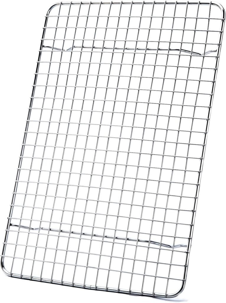 Cooling Rack For Baking, Aisoso Baking Rack with 18/8 Stainless Steel Bold Grid Wire, Multi Use Oven Rack Fit Quarter Sheet Pan, Oven and Dishwasher Safe, 8.5 x 12 Inches