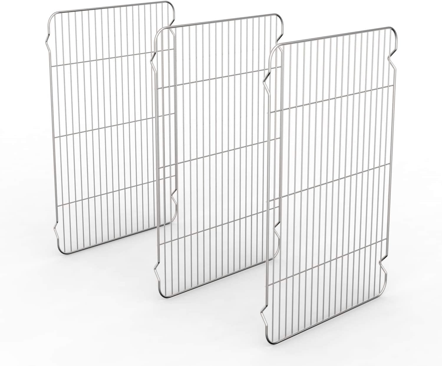 Cooling Rack Set of 3, Baking Rack Stainless Steel Wire Rack for Baking Cooking Roasting Grilling Cooling, 15” x 11” x 0.5” Wire Racks, Fit Various Size Cookie Sheets Oven