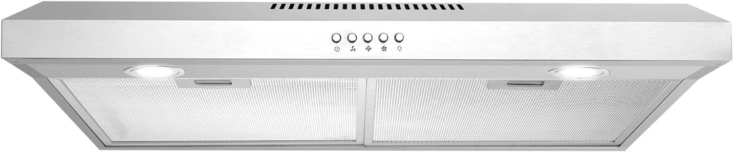COSMO 5U30 30 in. Under Cabinet Range Hood with Ducted/Ductless Convertible (Kit Not Included), Slim Kitchen Over Stove Vent, 3 Speed Exhaust Fan, Reusable Filter, LED Lights in Stainless Steel COSMO 5U30 30 in. Under Cabinet Range Hood with Ducted/Ductless Convertible (Kit Not Included), Slim Kitchen Over Stove Vent, 3 Speed Exhaust Fan, Reusable Filter, LED Lights in Stainless Steel